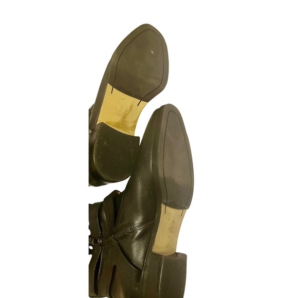 Joan & David Black Leather Knee-High Riding Boots 8.5M Buckle - Picture 8 of 8